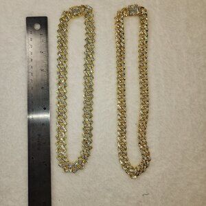 Gold Chains with Rhinestones Costume Jewelry